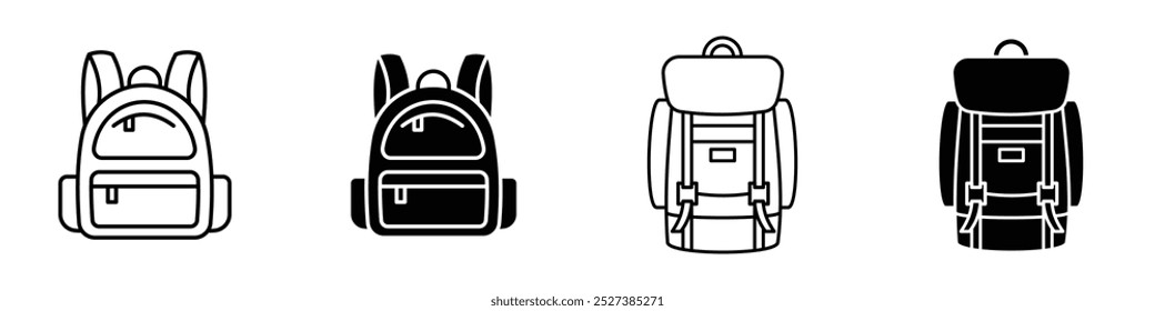 Backpack and Rucksack Icons Set