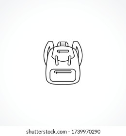 backpack. rucksack. Knapsack. Schoolbag. Sack line icon. Schoolbag isolated line icon