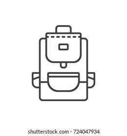 Backpack, rucksack line icon.