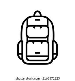 backpack rucksack line icon vector. backpack rucksack sign. isolated contour symbol black illustration
