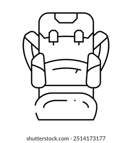 backpack rucksack line icon vector. backpack rucksack sign. isolated contour symbol black illustration