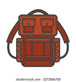 Backpack or rucksack vector flat icon