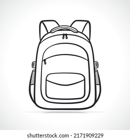 Backpack School Bag Drawing Stock Vector (Royalty Free) 2171909229 ...