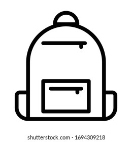 Backpack school bag icon outline vector design