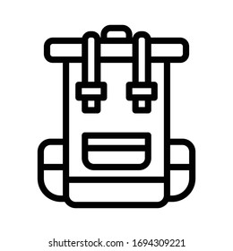 Diseño vectorial del contorno del icono de la mochila escolar