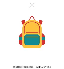 Backpack. School bag Icon symbol template for graphic and web design collection logo vector illustration