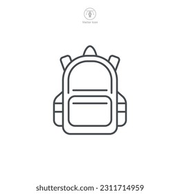 Backpack. School bag Icon symbol template for graphic and web design collection logo vector illustration
