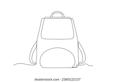 A backpack for school. School bag one-line drawing