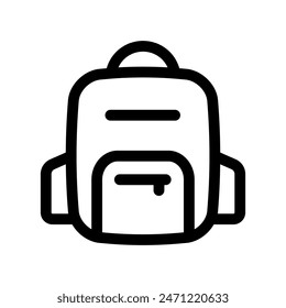 backpack school bag outline illustration black icon