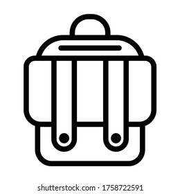 Backpack, school bag symbol vector - education icons