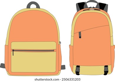Rucksack Schule bunt, Cartoon Rucksack einzeln, Rucksäcke Flat Vektor, Cartoon Schule Rucksäcke, Rucksack Symbol bunt