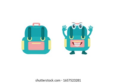 Backpack school object vector illustration