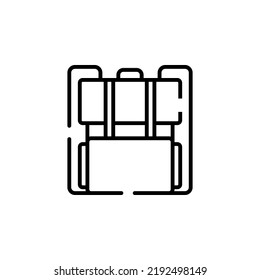 Backpack, School, Rucksack, Knapsack Dotted Line Icon Vector Illustration Logo Template. Suitable For Many Purposes.