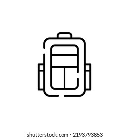 Backpack, School, Rucksack, Knapsack Dotted Line Icon Vector Illustration Logo Template. Suitable For Many Purposes.