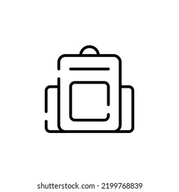 Backpack, School, Rucksack, Knapsack Dotted Line Icon Vector Illustration Logo Template. Suitable For Many Purposes