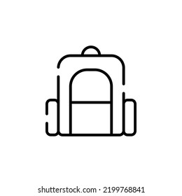 Backpack, School, Rucksack, Knapsack Dotted Line Icon Vector Illustration Logo Template. Suitable For Many Purposes