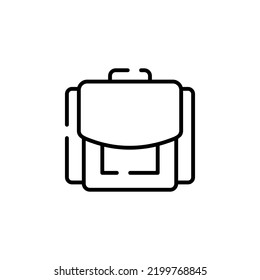 Mochila, Escuela, Rucksack, Pista de la Knapsack con la plantilla de logotipo de Icono de línea punteada. Adecuado Para Muchos Fines
