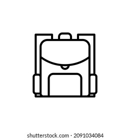 Backpack, School, Rucksack, Knapsack Line Icon, Vector, Illustration, Logo Template. Suitable For Many Purposes.