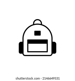 Backpack, School, Rucksack, Knapsack Solid Line Icon Vector Illustration Logo Template. Suitable For Many Purposes.