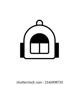 Backpack, School, Rucksack, Knapsack Solid Line Icon Vector Illustration Logo Template. Suitable For Many Purposes.
