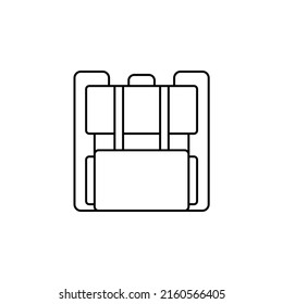 Backpack, School, Rucksack, Knapsack Thin Line Icon Vector Illustration Logo Template. Suitable For Many Purposes.
