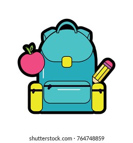 backpack with school supplies icon image