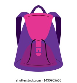 Backpack school utensil isolated cartoon vector illustration graphic design