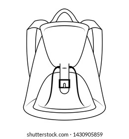 Backpack school utensil isolated cartoon vector illustration graphic design