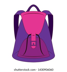 Backpack school utensil isolated cartoon vector illustration graphic design