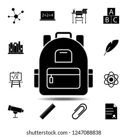 Backpack Schoolbag icon. Simple glyph vector element of education set icons for UI and UX, website or mobile application