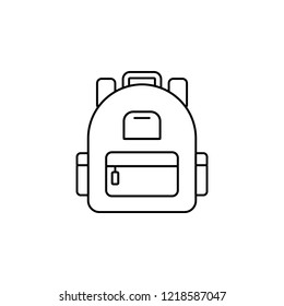 Backpack Schoolbag icon. Simple outline vector of education set for UI and UX, website or mobile application