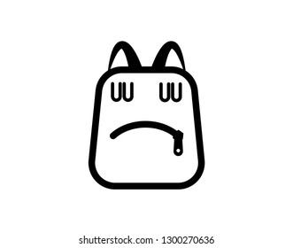 Backpack Schoolbag icon. Simple outline vector of education set for UI and UX, website or mobile application - Vector 