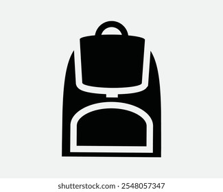 Backpack Schoolbag School Bag Luggage Baggage Travel Holiday Adventure College Equipment Backpacker Sign Icon Shape Outline Black White Vector