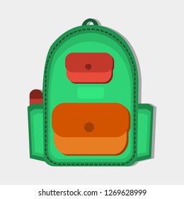 Backpack schoolbag  vector illustration