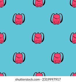 BACKPACK SEAMLESS PATTERN VECTOR GRAPHICS DESIGN, CREATIVE AND BEAUTIFUL SHAPE NEW DESIGN COLORFUL SCHOOL BAG BACKGROUND ILLUSTRATION VECTOR DESIGN,