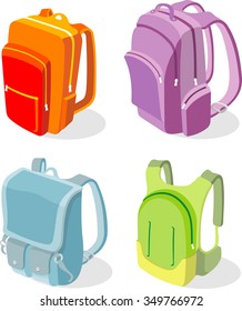 Backpack Set-Variation knapsack designs, useful for back to school elements