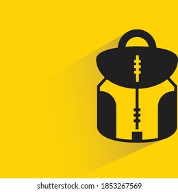 backpack with shadow on yellow background
