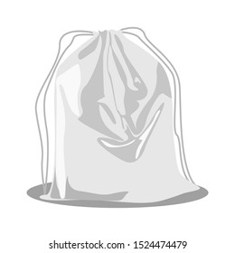 Backpack for shoes. White knapsack. Sports textile bag, pack for footwear pouch with ropes