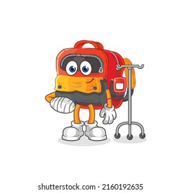 the backpack sick in IV illustration. character vector