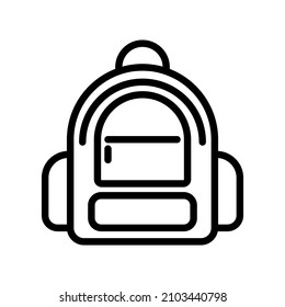 Backpack sign. Outline or linear icon.