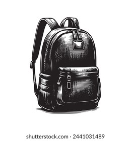 Backpack Silhouette - Essential Carrier for Personal Belongings on White Background