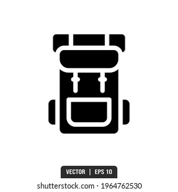 Backpack Silhouette icon vector, illustration logo template in trendy style. Suitable for many purposes.