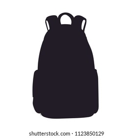 backpack silhouette, vector, white background