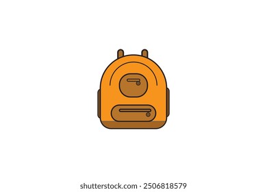 Backpack simple Flat Vector illustration mockup graphics for T-shirts, posters, and greeting card designs.