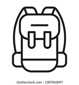 Backpack. Simple line icon. Isolate on white background.