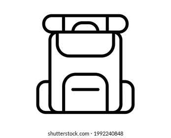 Rucksack-Einzel-Symbol einzeln auf Umrissstil