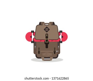  Backpack with skateboard 3