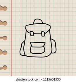 backpack sketch icon. Element of education icon for mobile concept and web apps. Outline backpack sketch icon can be used for web and mobile on school notebook