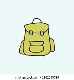 backpack sketch icon. Element of education icon for mobile concept and web apps. Field outline backpack sketch icon can be used for web and mobile on blue background