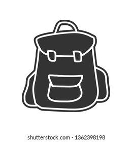 backpack sketch icon. Element of Education for mobile concept and web apps icon. Glyph, flat icon for website design and development, app development
